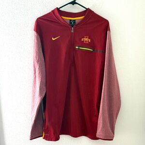 Nike Iowa State Maroon and Heather Red Quarter-Zip Pullover Size Extra Large‎